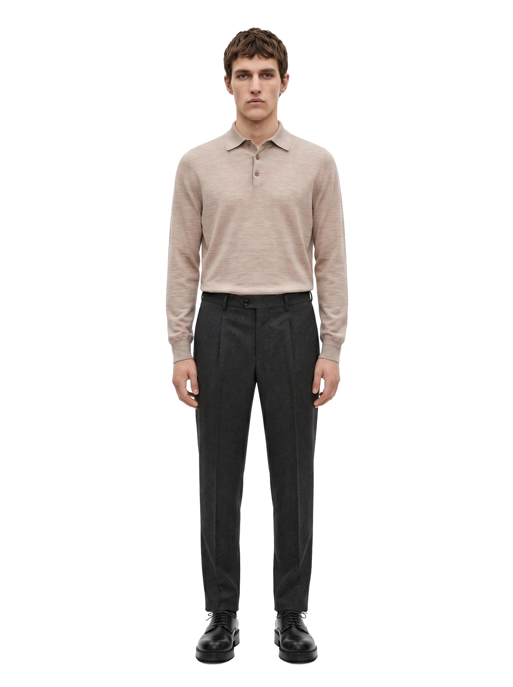 Pantaloni sartoriali in lana grigio antracite 