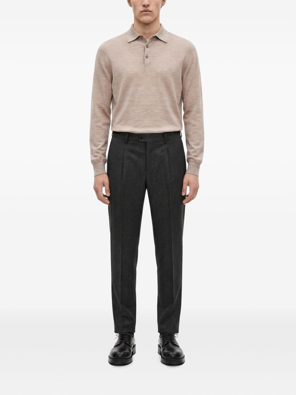 Pantaloni sartoriali in lana grigio antracite 