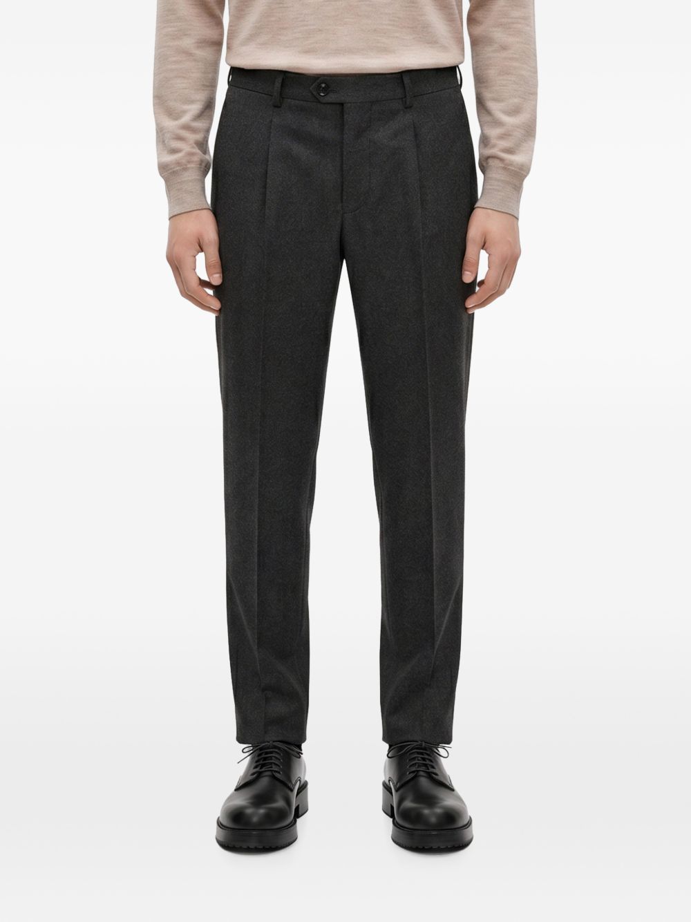Pantaloni sartoriali in lana grigio antracite 