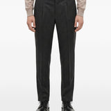 Pantaloni sartoriali in lana grigio antracite 