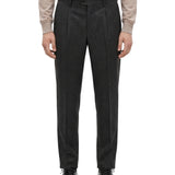 Pantaloni sartoriali in lana grigio antracite 