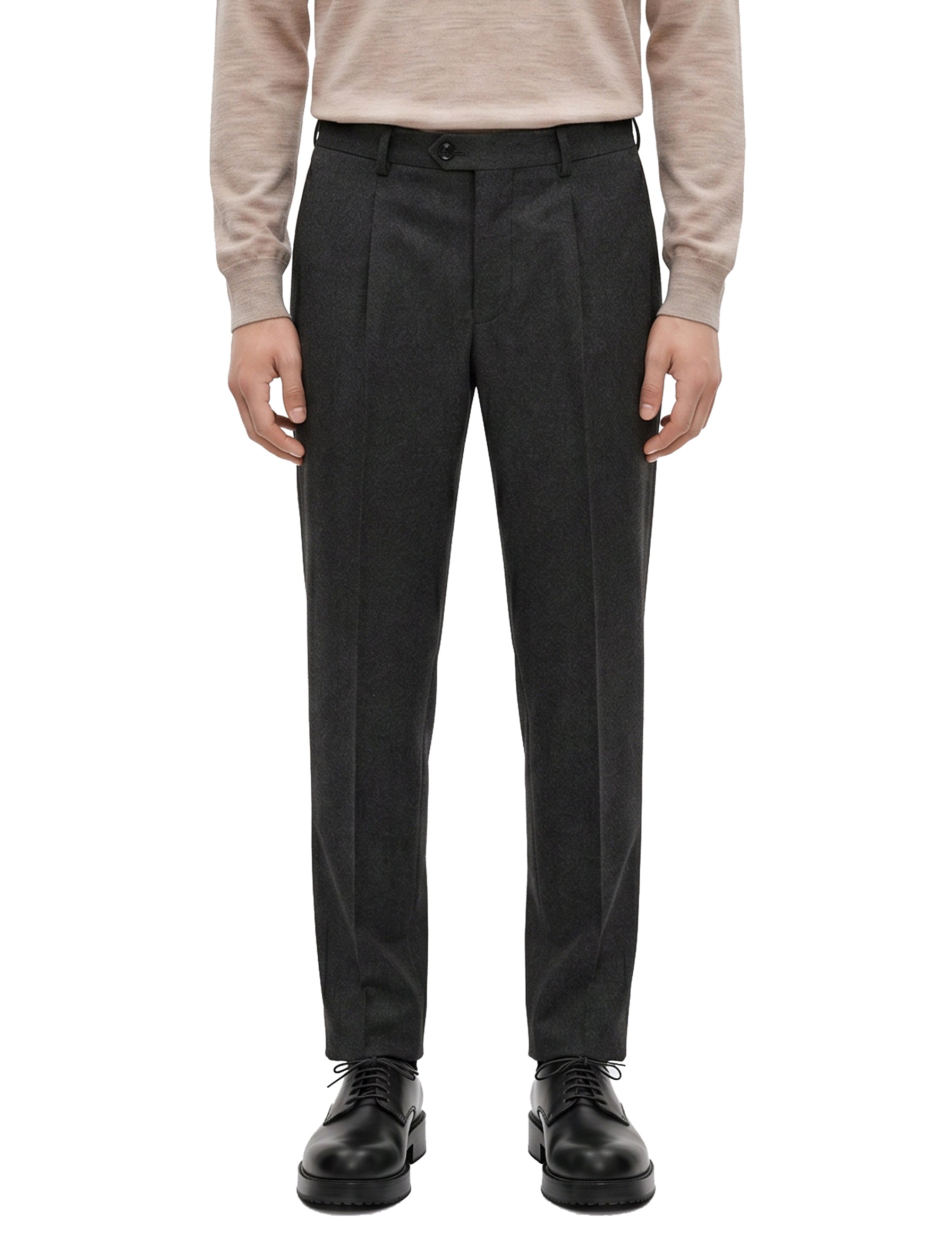 Pantaloni sartoriali in lana grigio antracite 