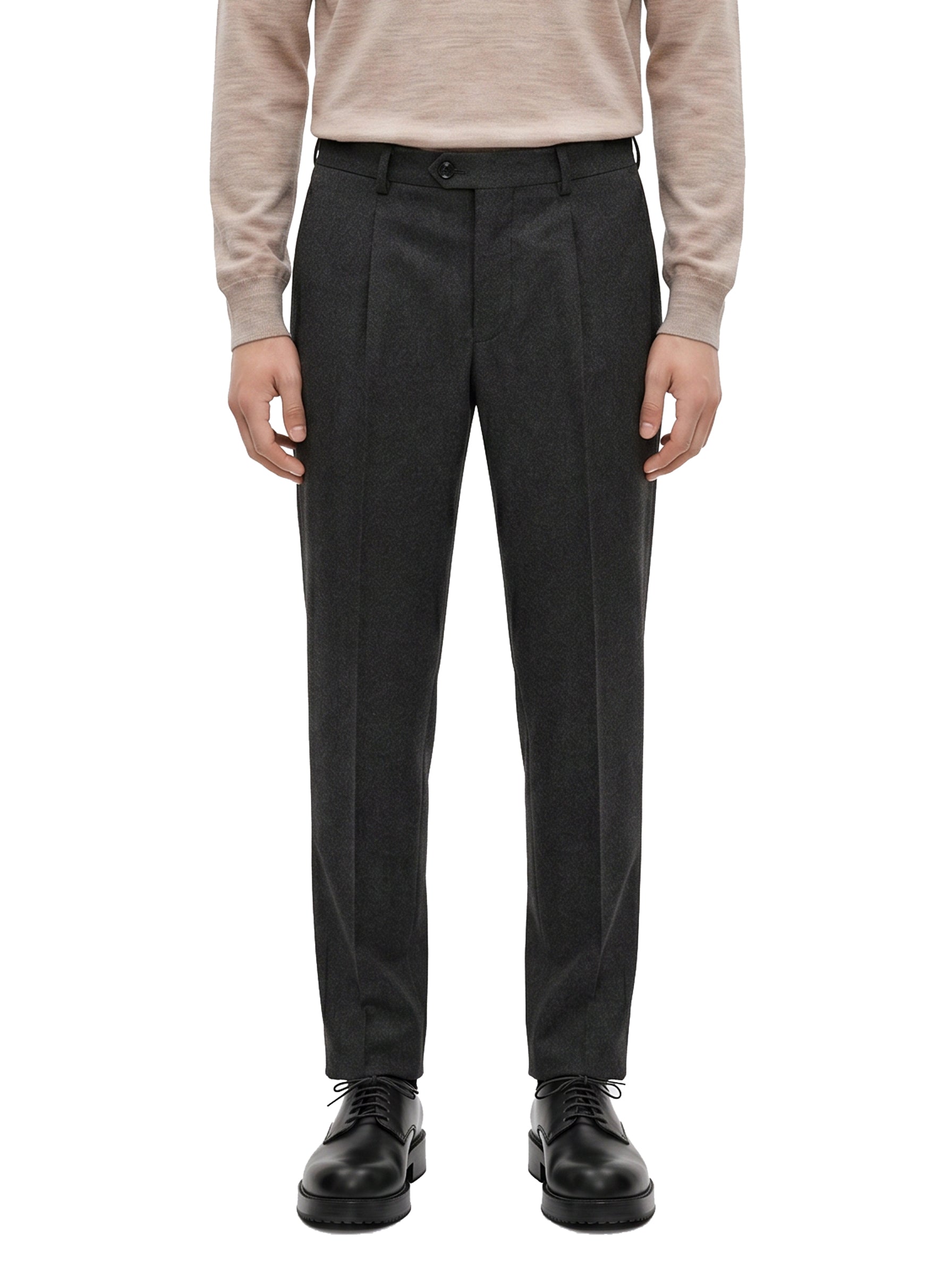 Pantaloni sartoriali in lana grigio antracite 