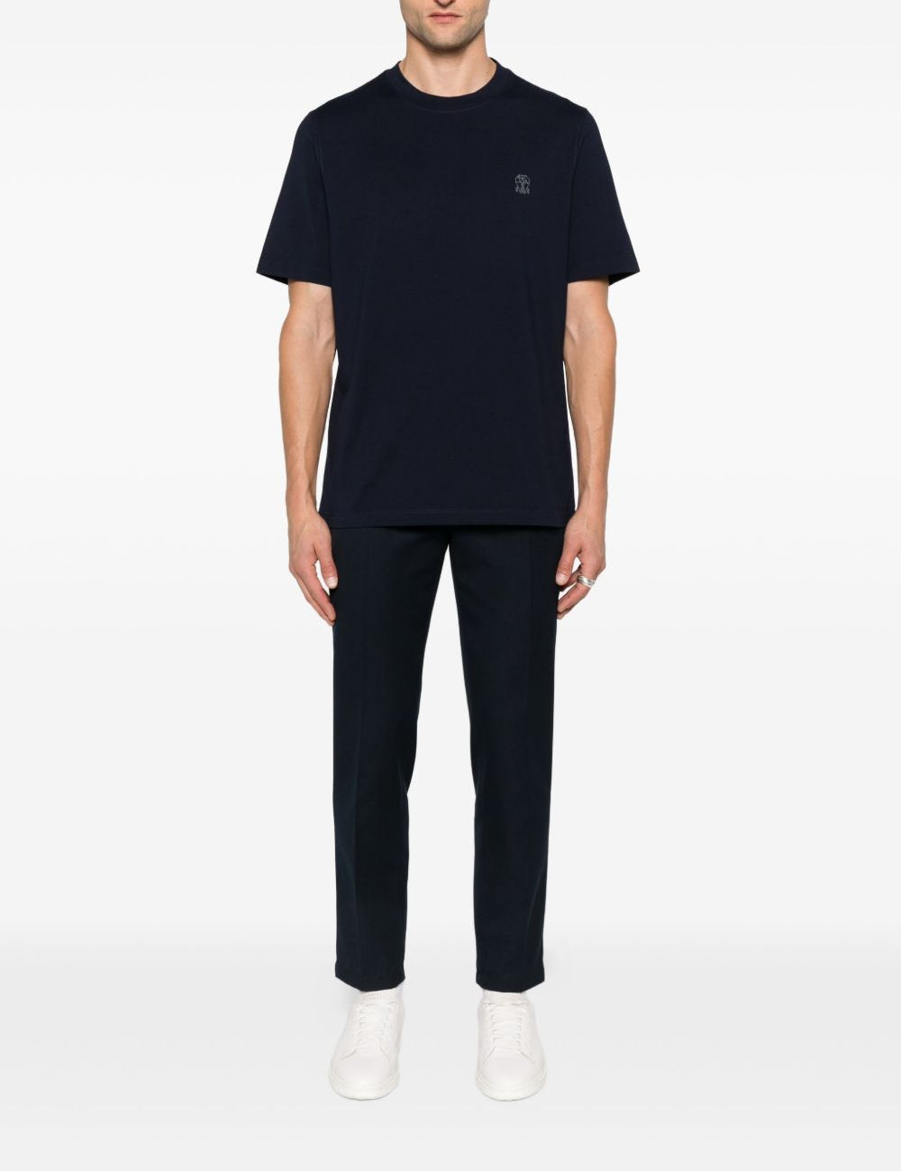 T-shirt a maniche corte in blu Brunello Cucinelli - uomo 