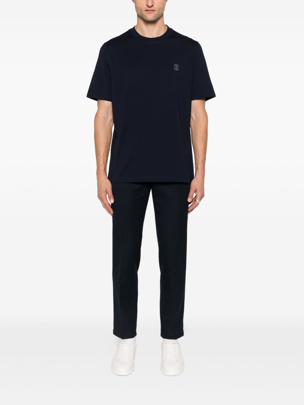 T-shirt a maniche corte in blu Brunello Cucinelli - uomo 