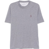 T-shir a maniche corte con logo in grigio 