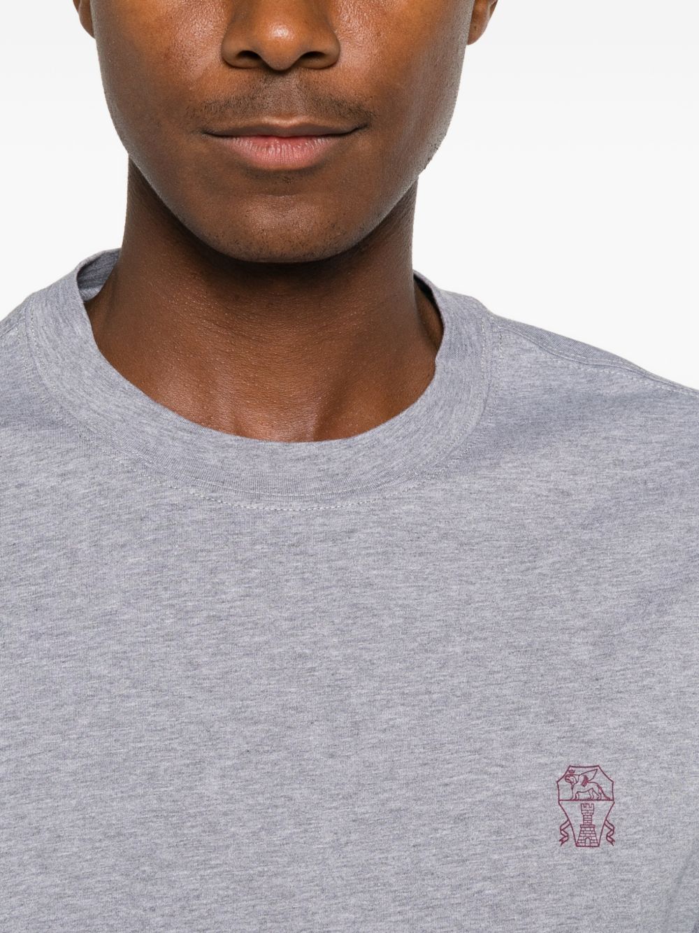 T-shir a maniche corte con logo in grigio 
