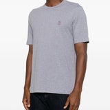 T-shir a maniche corte con logo in grigio 