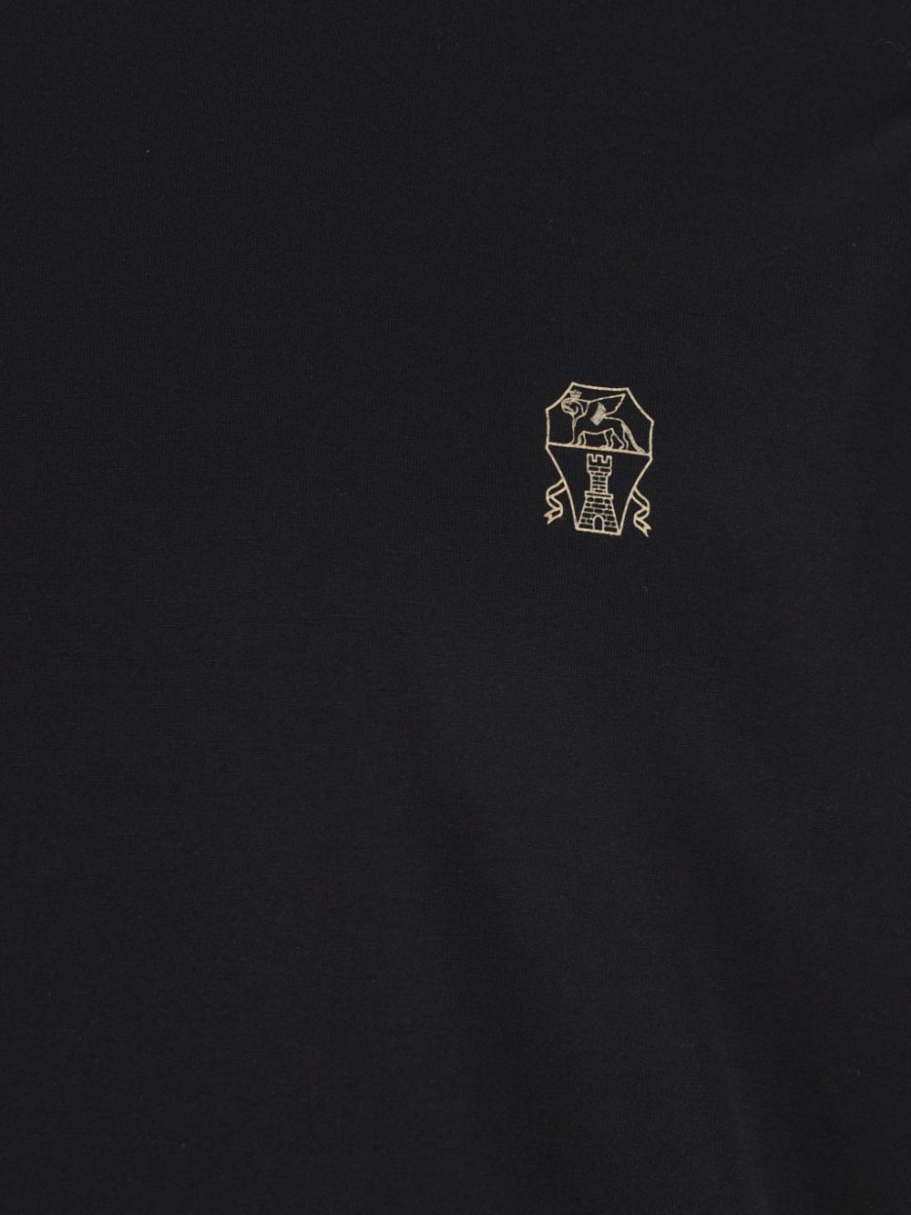 T-shirt con logo ricamato in nero Brunello cucinelli - uomo 