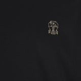 T-shirt con logo ricamato in nero Brunello cucinelli - uomo 