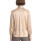 Camicia in raso di seta con motivo Monili in beige 