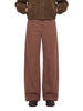 Wide leg denim jeans in brown