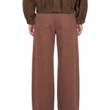 Jeans in denim a gamba ampia in marrone 