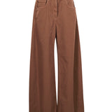 Jeans in denim a gamba ampia in marrone 