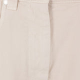 Jeans dritti con applicazione logo in avorio 