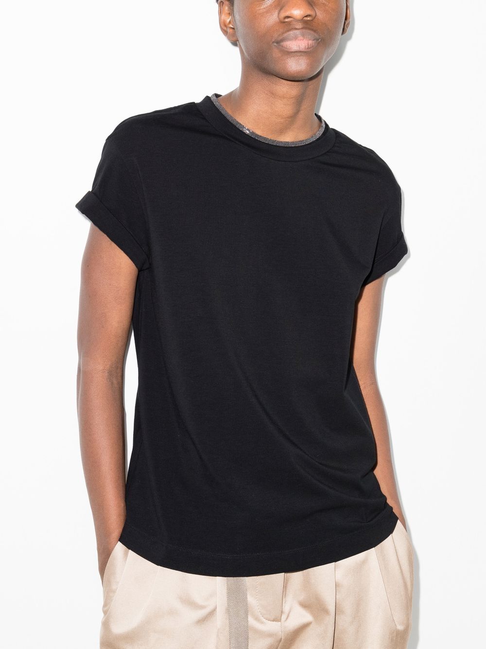 T-shirt a maniche corte in nero 
