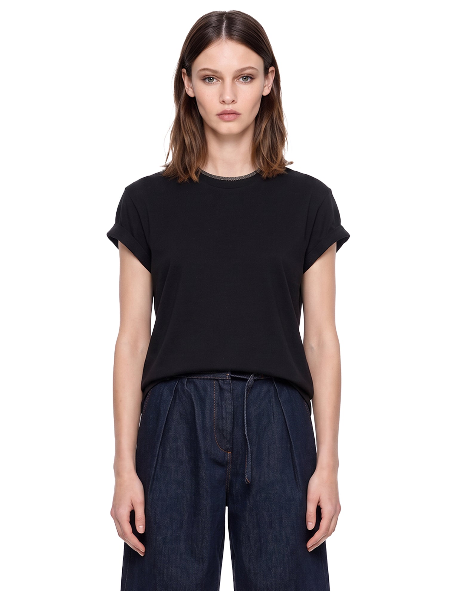 T-shirt a maniche corte in nero 