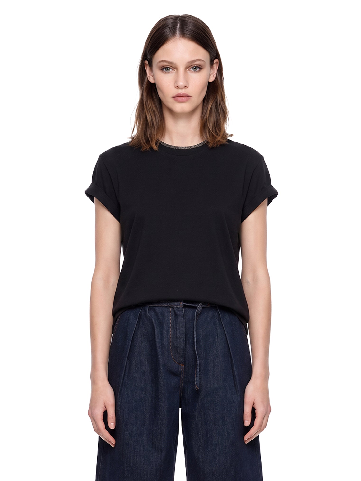 T-shirt a maniche corte in nero 