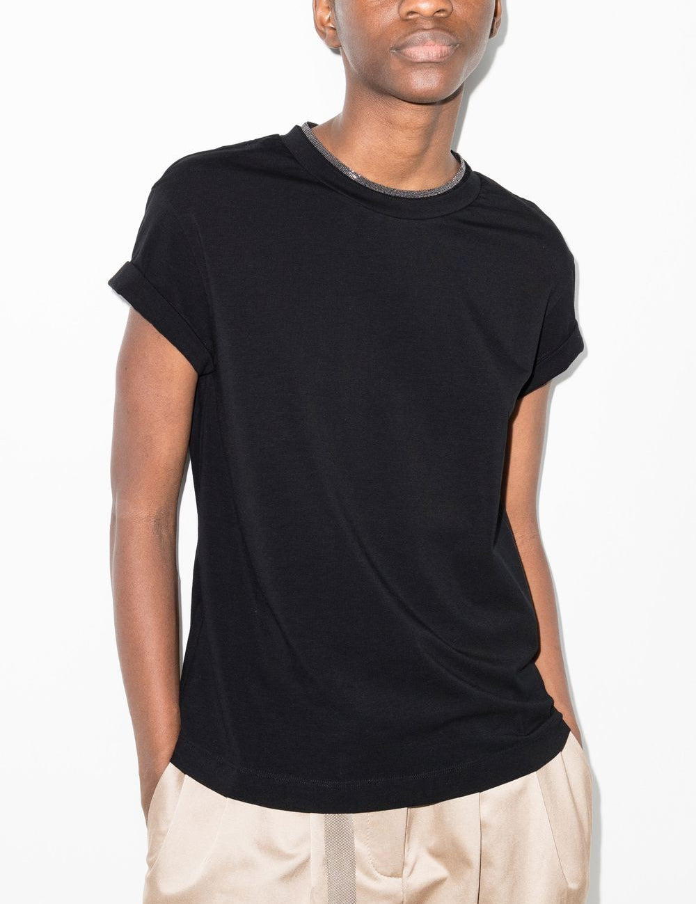 T-shirt a maniche corte in nero 