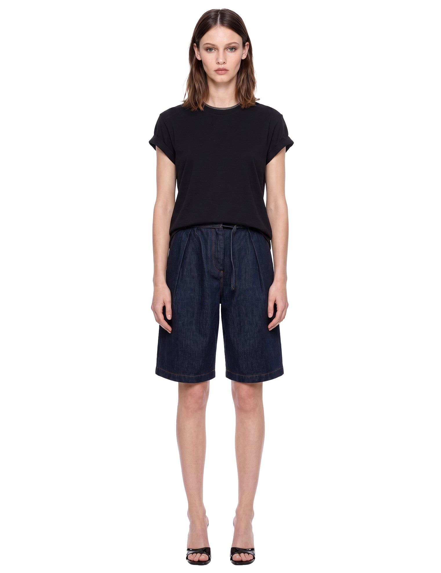 T-shirt a maniche corte in nero 