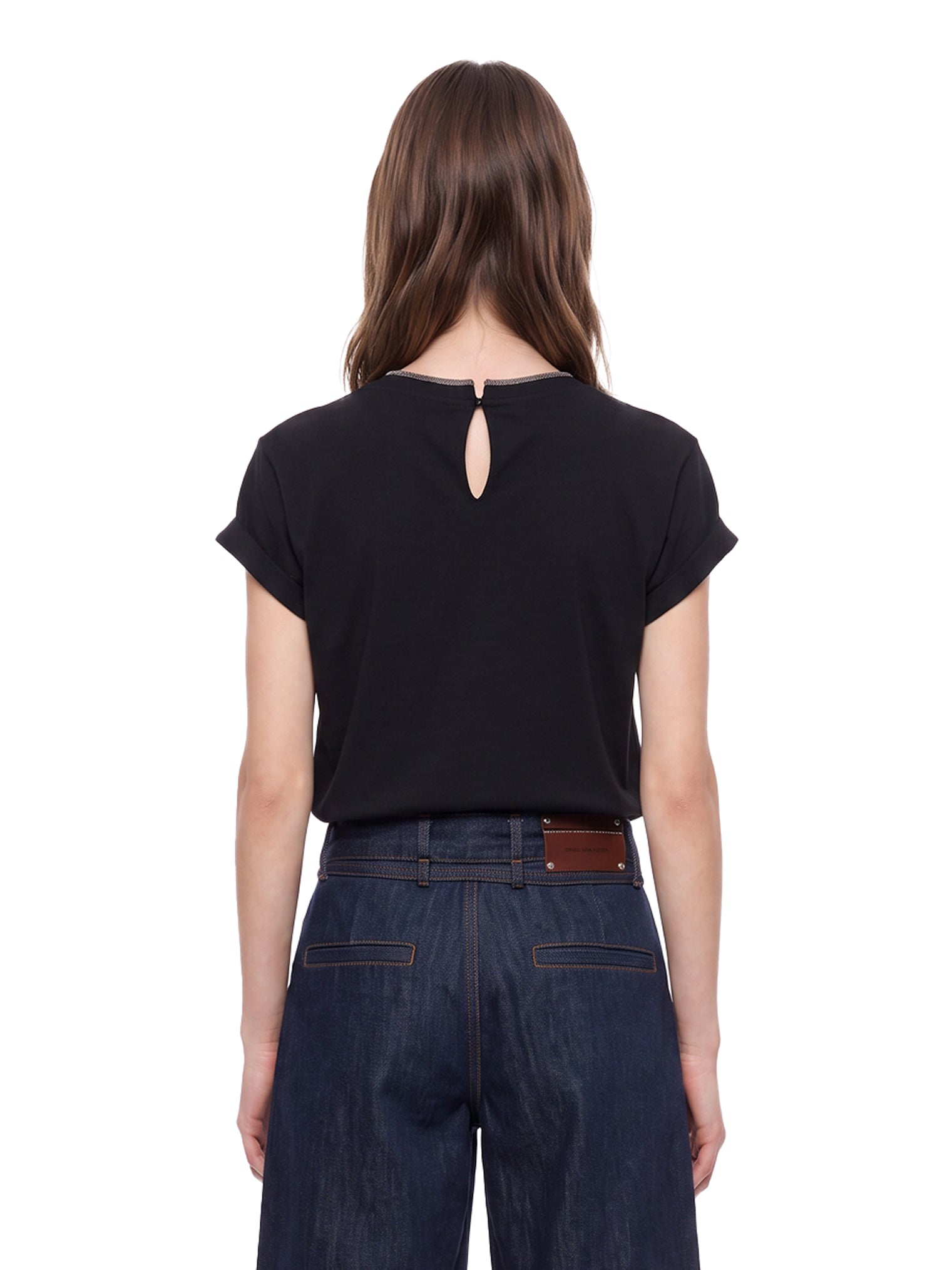 T-shirt a maniche corte in nero 