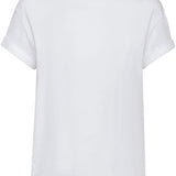 T-shirt con orlo a contrasto in bianco 
