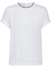 T-shirt con orlo a contrasto in bianco