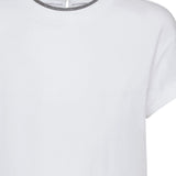 T-shirt con orlo a contrasto in bianco 
