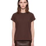 T-shirt a maniche corte in marrone 