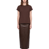 T-shirt a maniche corte in marrone 