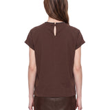 T-shirt a maniche corte in marrone 