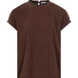 T-shirt a maniche corte in marrone 