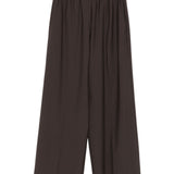 Pantaloni a gamba ampia in lana in marrone 