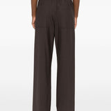 Pantaloni a gamba ampia in lana in marrone 