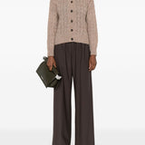 Pantaloni a gamba ampia in lana in marrone 