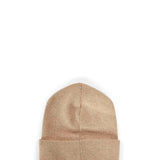 Berretto con risvolto in beige 