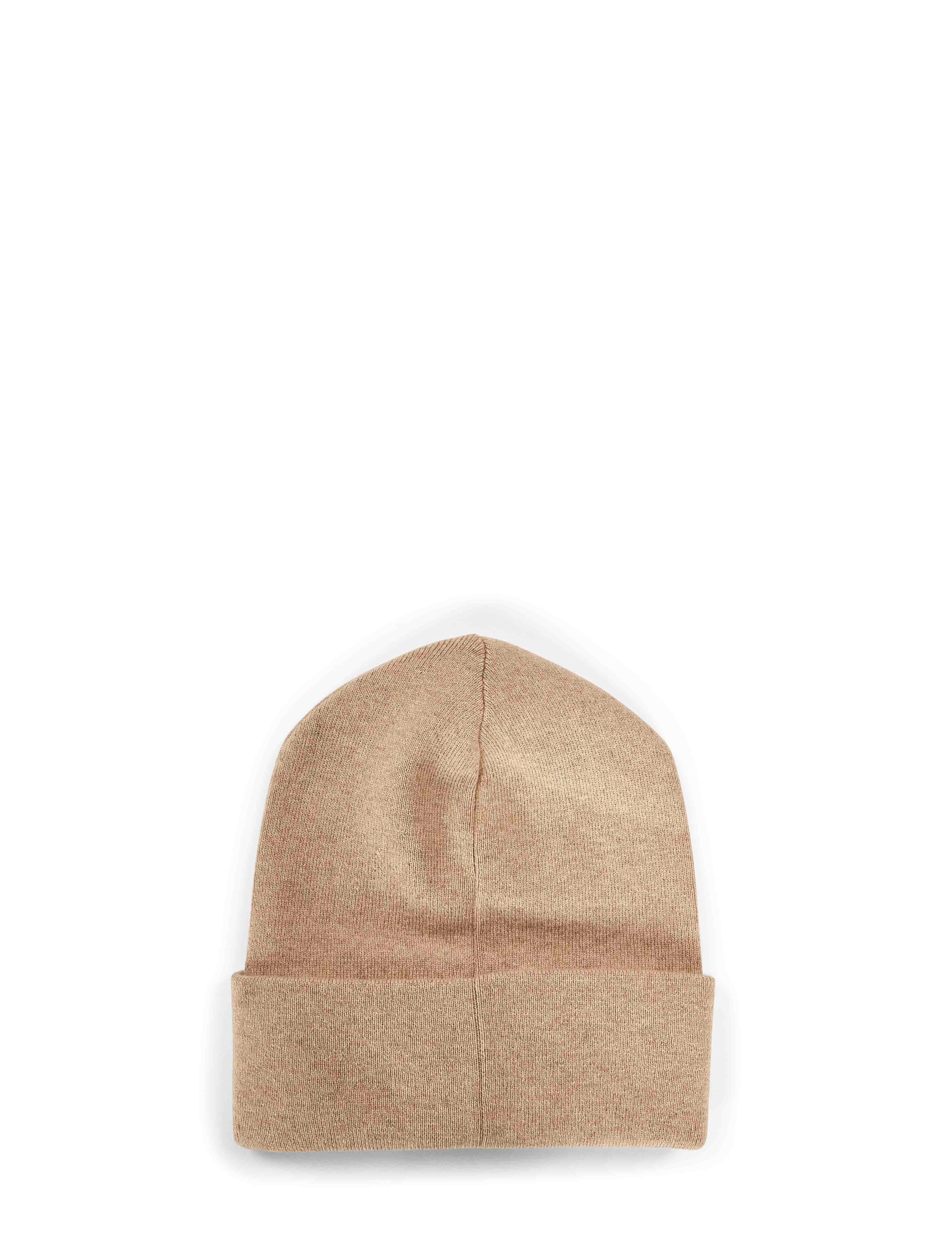 Berretto con risvolto in beige 