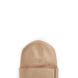 Berretto con risvolto in beige 