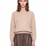 Maglione girocollo in cashmere in beige 