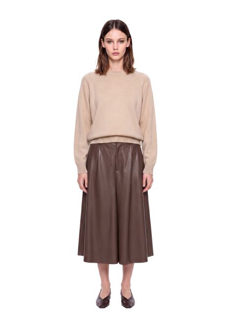 Maglione girocollo in cashmere in beige 