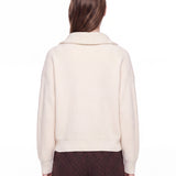 Maglione a coste con design a portafoglio in bianco 