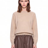 Maglione girocollo in cashmere in beige 