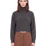 Maglione dolcevita in cashmere in grigio 