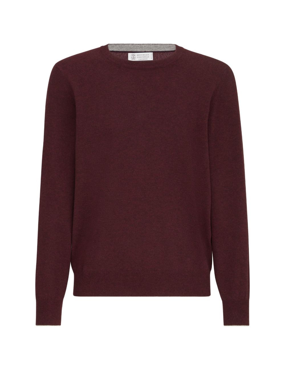 Maglione con collo rotondo in bordeaux 