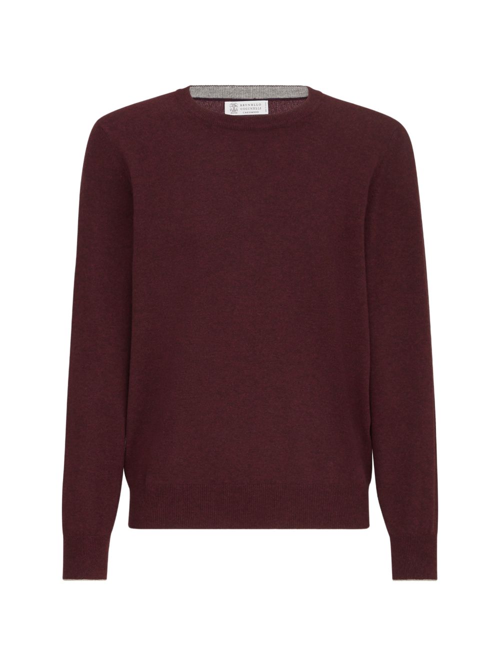 Maglione con collo rotondo in bordeaux 