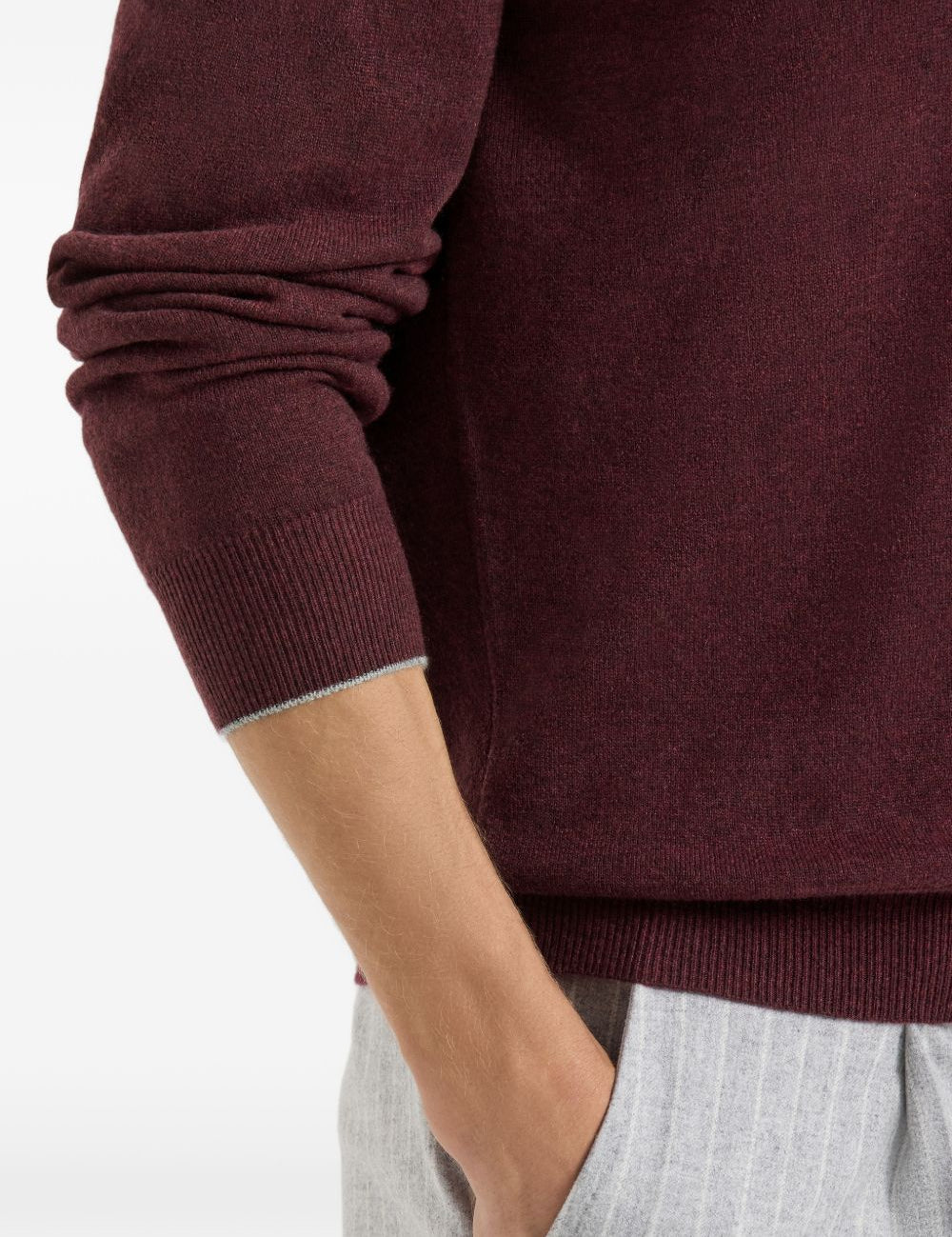 Maglione con collo rotondo in bordeaux 