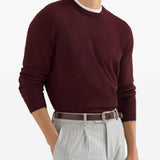 Maglione con collo rotondo in bordeaux 