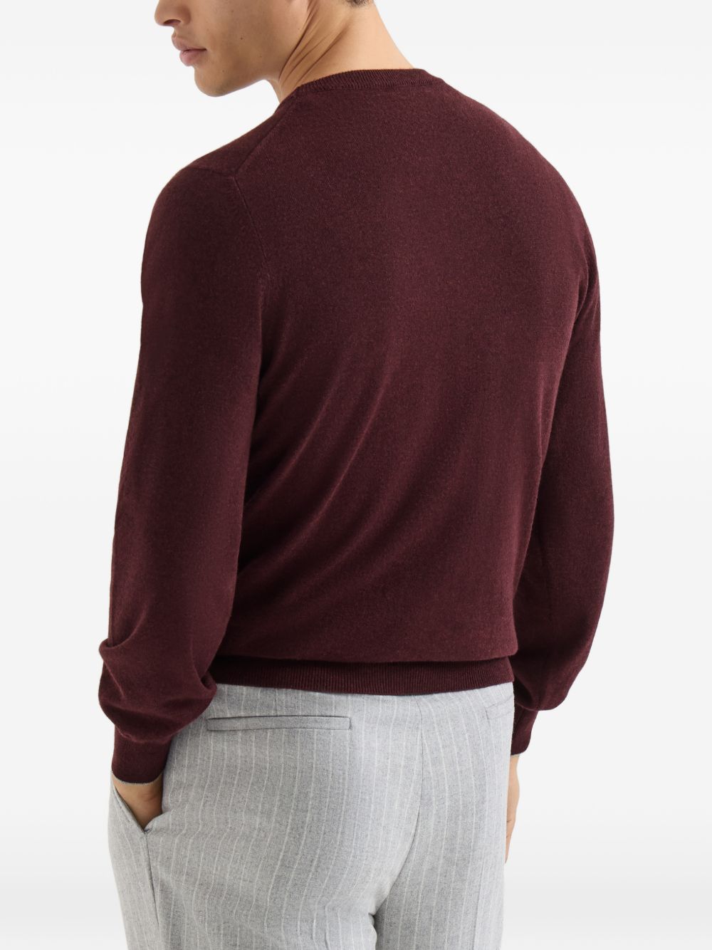 Maglione con collo rotondo in bordeaux 