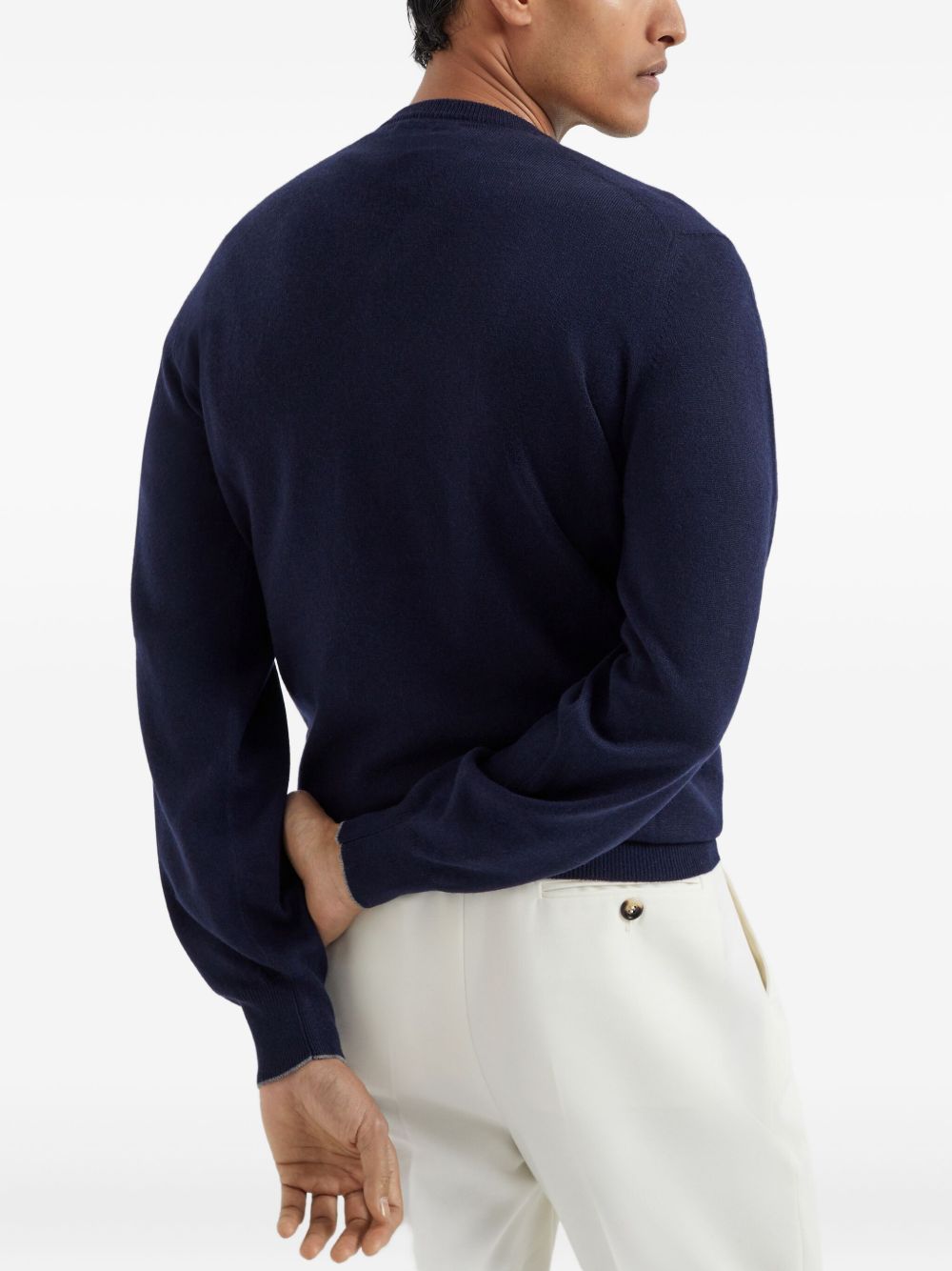 Maglione con scollo a V in blu 