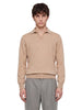 Maglia con colletto in beige